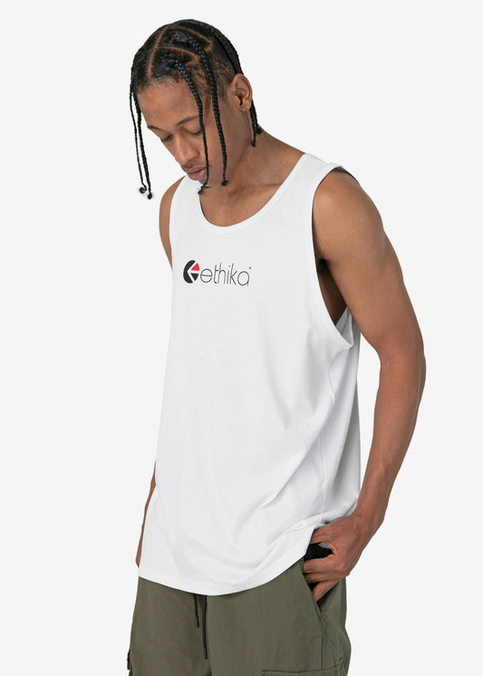 Ethika Mens tank top Ethika Logo - White