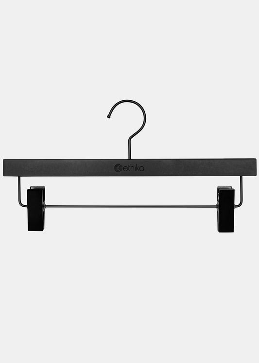 Ethika Wood hanger Clip Hangers - 12 Packs - Black