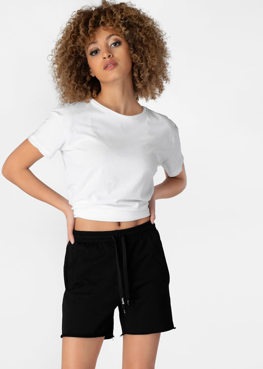 Ethika Womens raw edge short Black