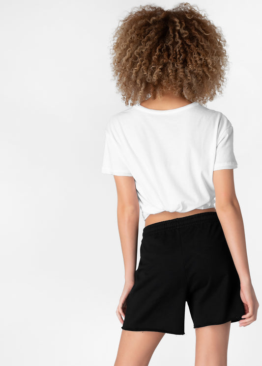 Ethika Womens raw edge short Black