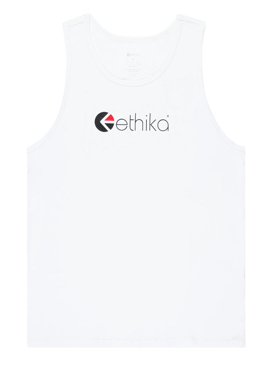 Ethika Mens tank top Ethika Logo - White
