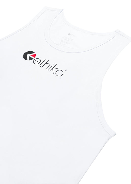 Ethika Mens tank top Ethika Logo - White