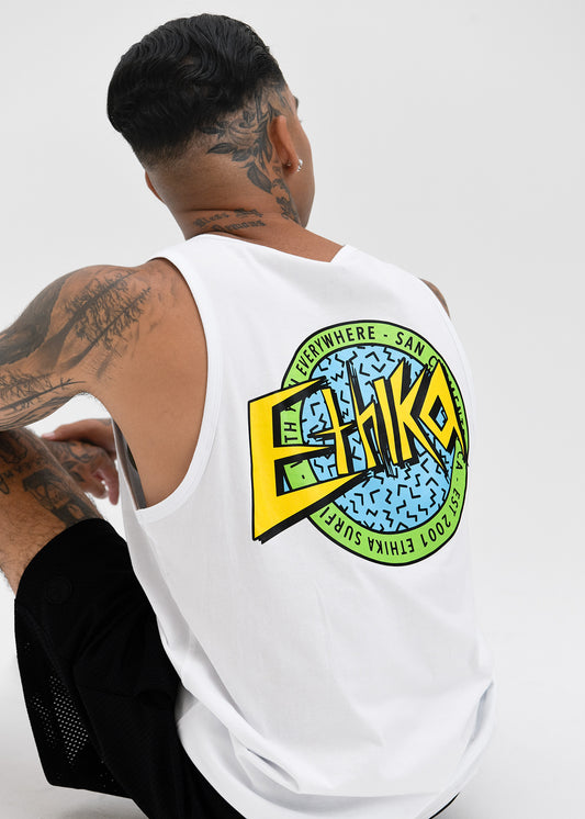 Ethika Mens tank top Party Wave - White
