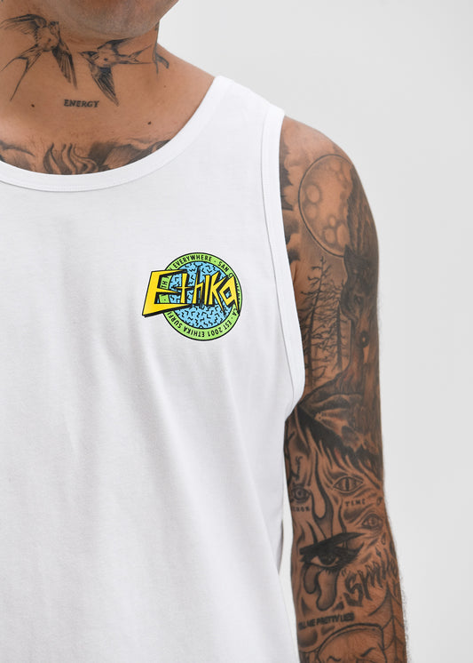 Ethika Mens tank top Party Wave - White