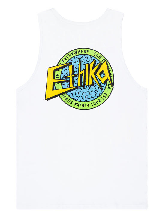 Ethika Mens tank top Party Wave - White